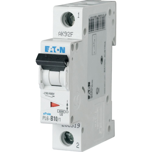 Авт. выключатель EATON PL6-D10/1, 1P, 10A, хар-ка D, 6kA, 1M